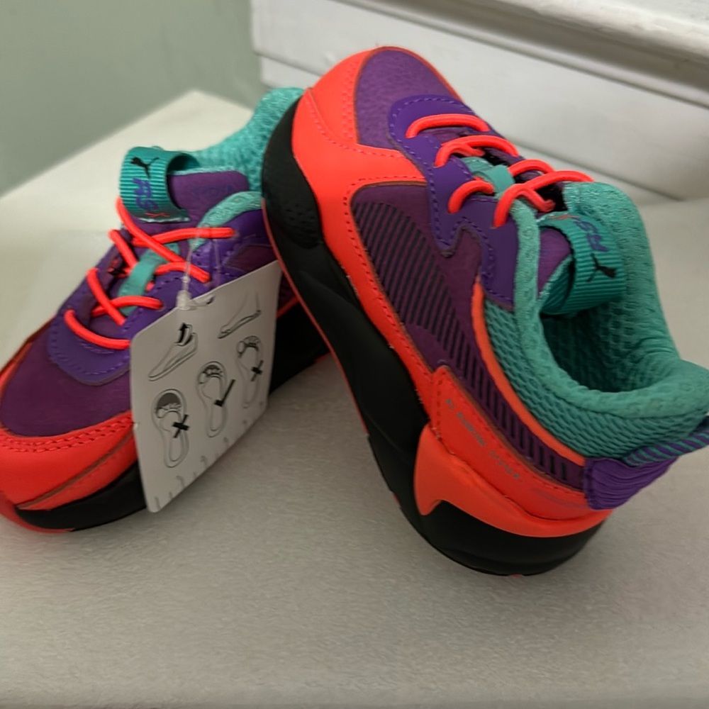 Brand New kids Puma RS-X Claw Jr 'Purple Glimmer Energy Red sneaker